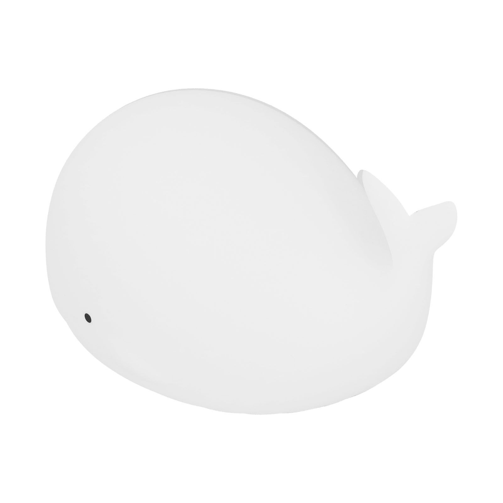 USB Night Light 1.3W Whale Shape 7-Colors Silicone Bedside Lamp for Home Bedroom White — image 5