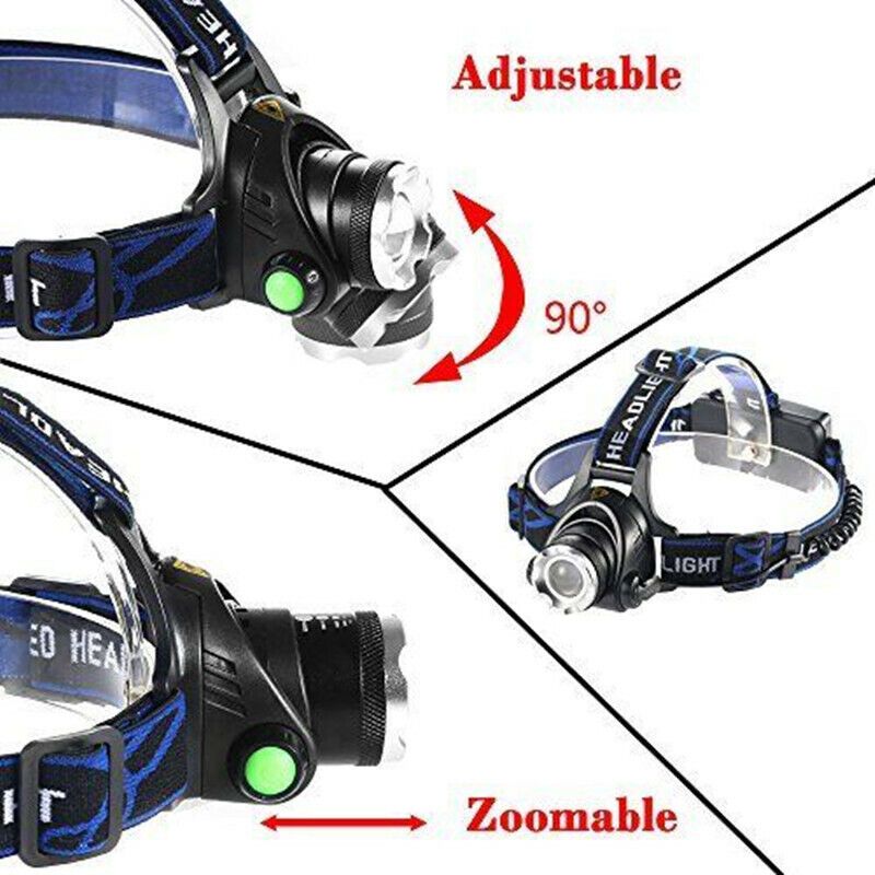 LED Head Torch Headlight Camping Headlamp Rechargeable Waterproof Fishing Light — image 4