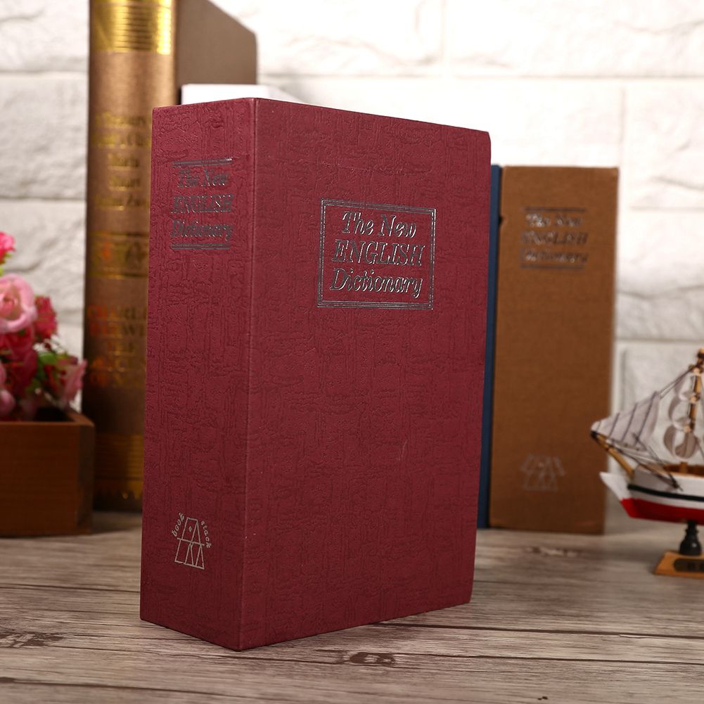 1Pc Security Lock Dictionary Safe Secret Book Cash Money Jewellery Hidden Locker Box (Red) — image 3