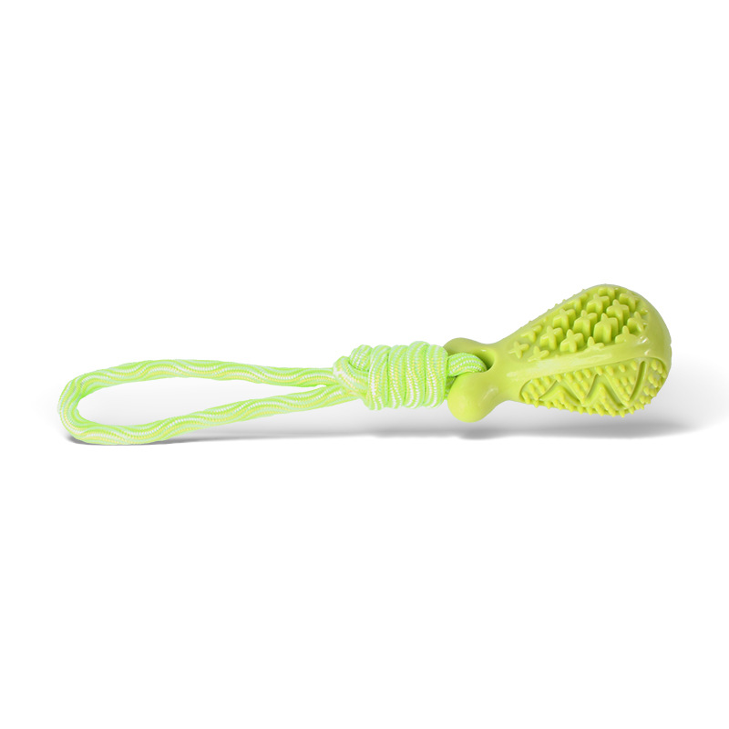 Green Single Drop of Water Durable Cotton Rope Dog Toy Set (3-Pack) - Chew, Tug & Treat Dispensing Ball for Dental Health