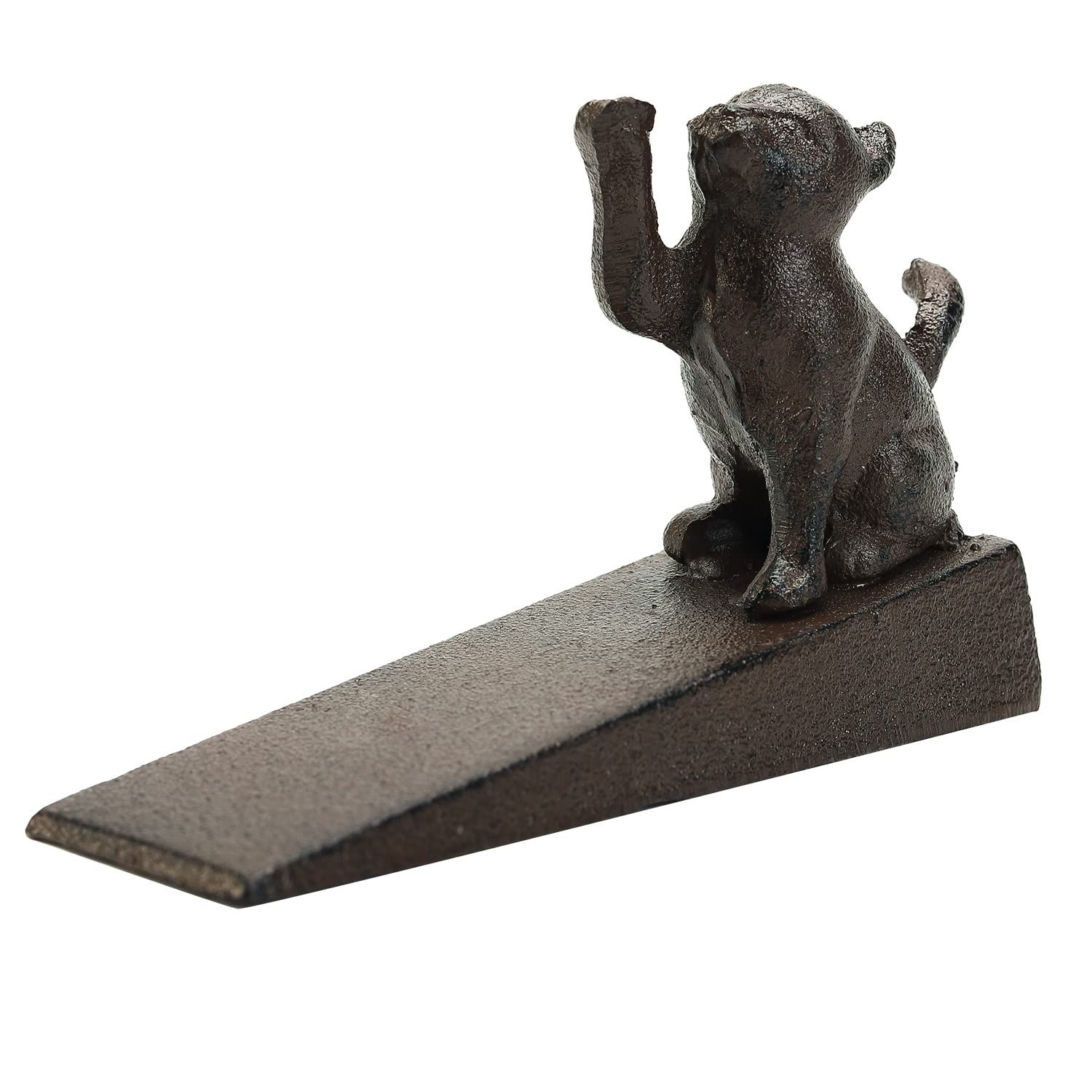 Heavy Duty Cast Iron Cat Door Stops | Decorative Cute Animal Statue Metal Door Stopper Wedge with Non-Slip Mat โ image 2