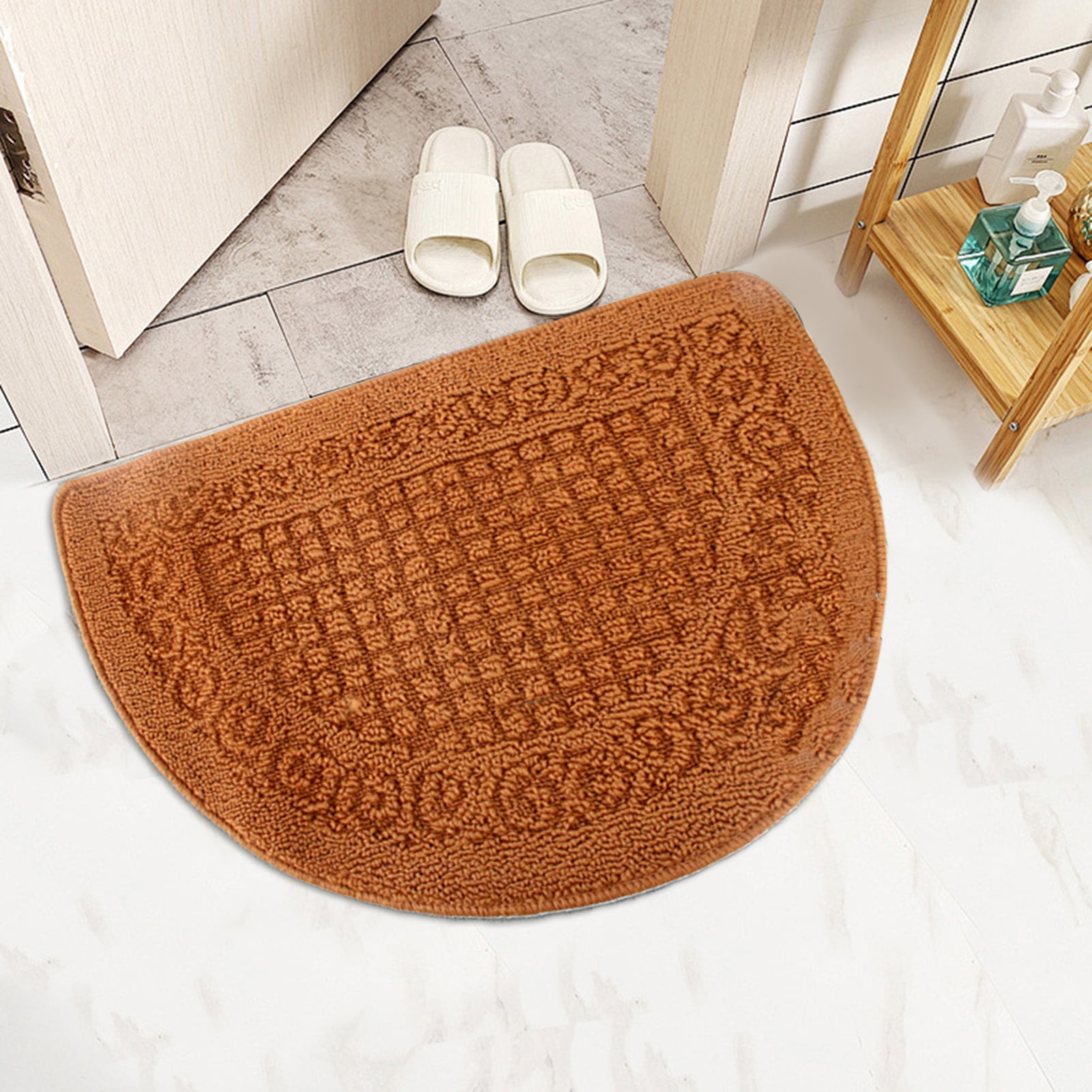 1pcs Doormat Semi-Circle Shape Anti-slip Absorbs Moisture And Dirt Wear-resistant Indoor Entrance Door Mat Living Room Kitchen Bathroom Entryway Carpet Purple โ image 3