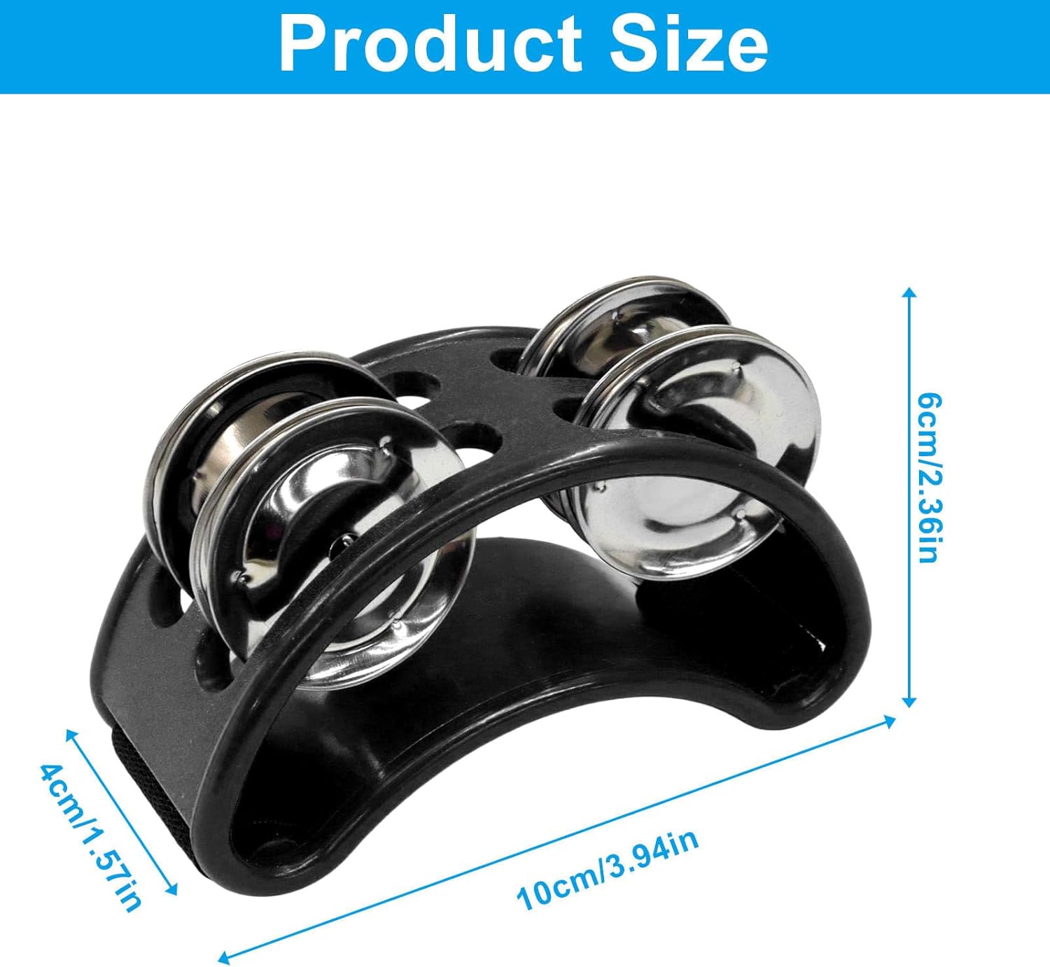 2 PCS Foot Tambourine Percussion Musical Foot Tambourine Pedal Steel Jingle Bells, Percussion Instrument Foot Shaker Adjustable, Steel Jingle Bells for Drum & โ image 2