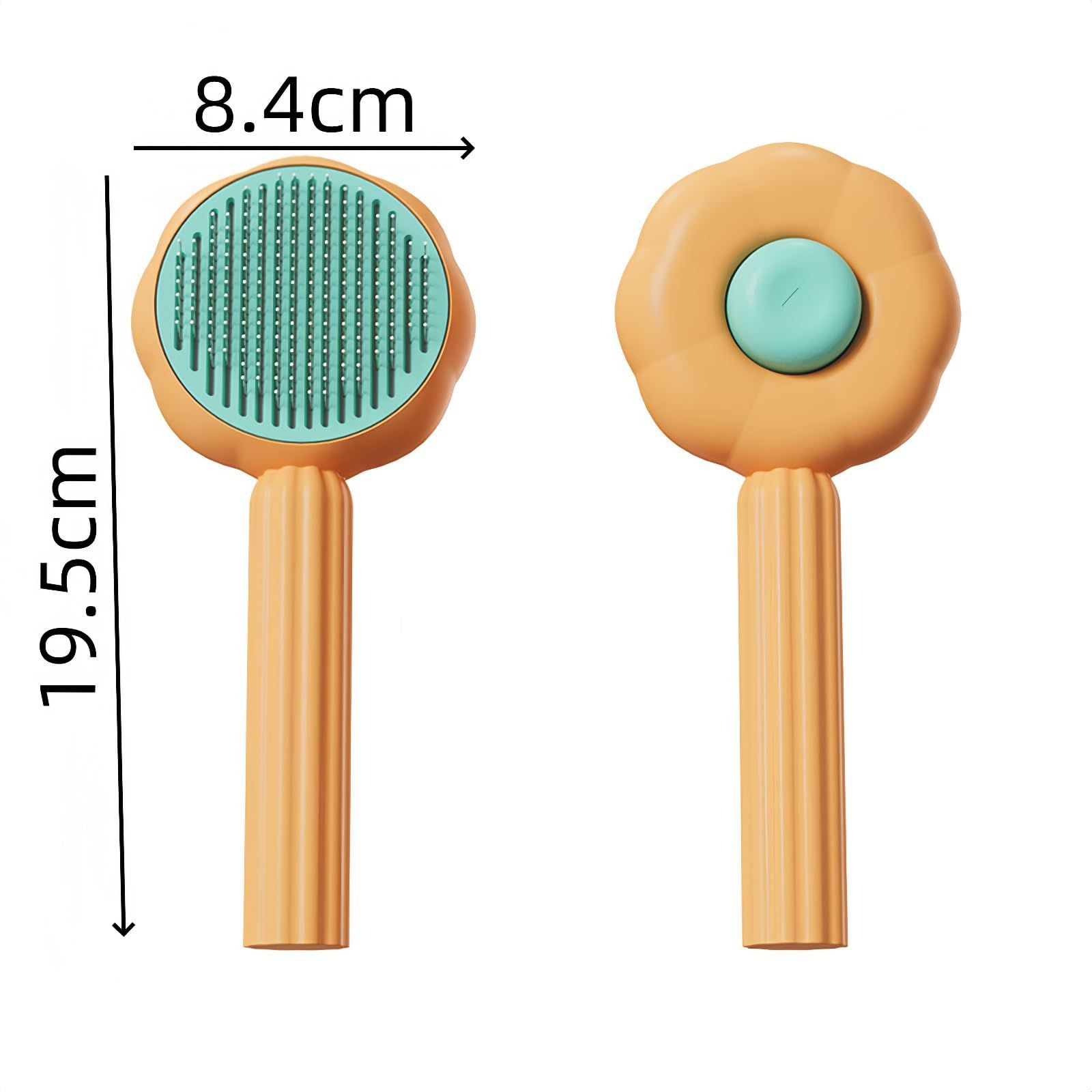 self cleaning cat brushcat combPet comb Cat comb pet brush Pet Self-cleaning needle comb pet hair remover pet comb (orange) — image 2