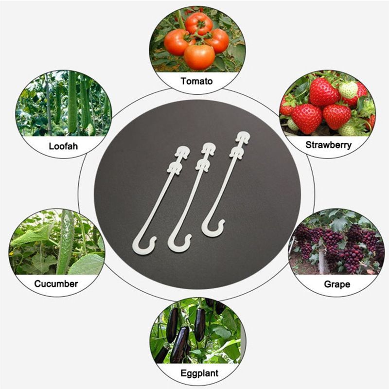 50Pcs Plant Climbing Hooks, Tomato Support Clips, Tomato Vegetable Support J-Hook Clips Vegetable Truss Hooks to Prevent — image 4