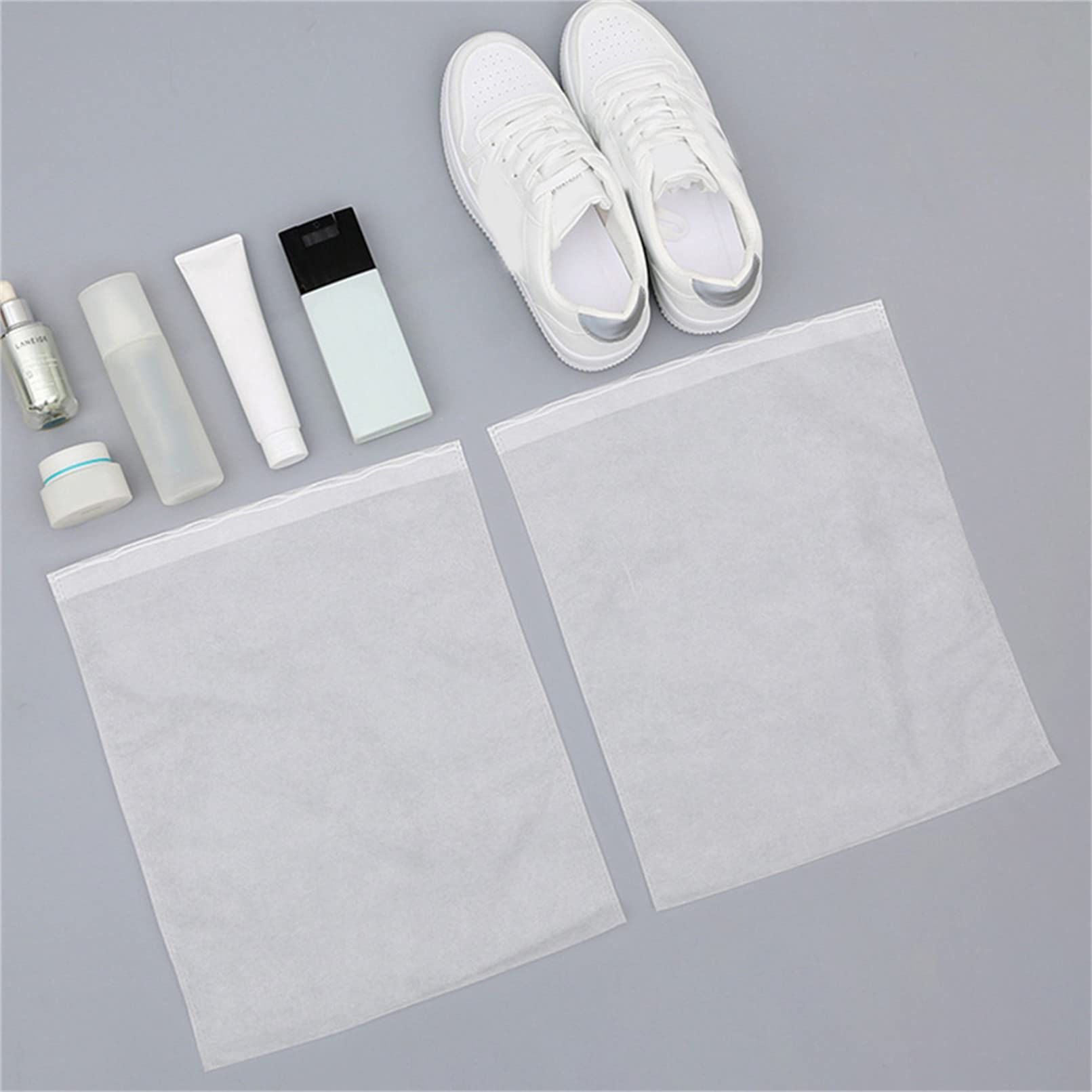 Shoes Laundry Bag 10Pcs Shoe Dust Covers Non-Woven Dustproof Drawstring Clear Storage Bag Travel Pouch Shoe Drying Bags — image 4