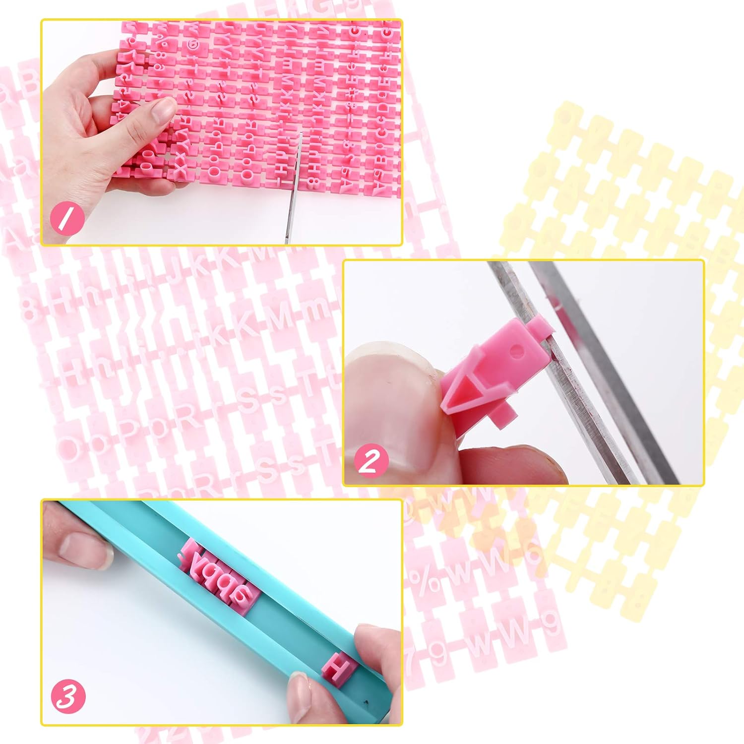 225 Pcs Cookie Letter Number Stamp Set Fondant Clay Biscuit Baking DIY Mini Tool Decorations Alphabet Number Punctuation Embosser Cutters Stamp Including Lower โ image 2