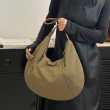 Light Green Waterproof Nylon Lightweight Tote Shoulder Bag - Stylish and Spacious for Daily Commute and Outdoor Activities — image 2