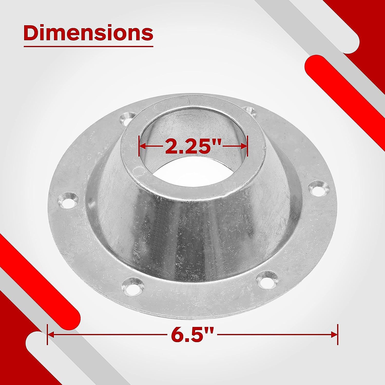 Aluminum Pedestal Table Base Flange - Table and Floor Mounting Base with 6 Mounting Holes - Includes Mounting Screws — image 3