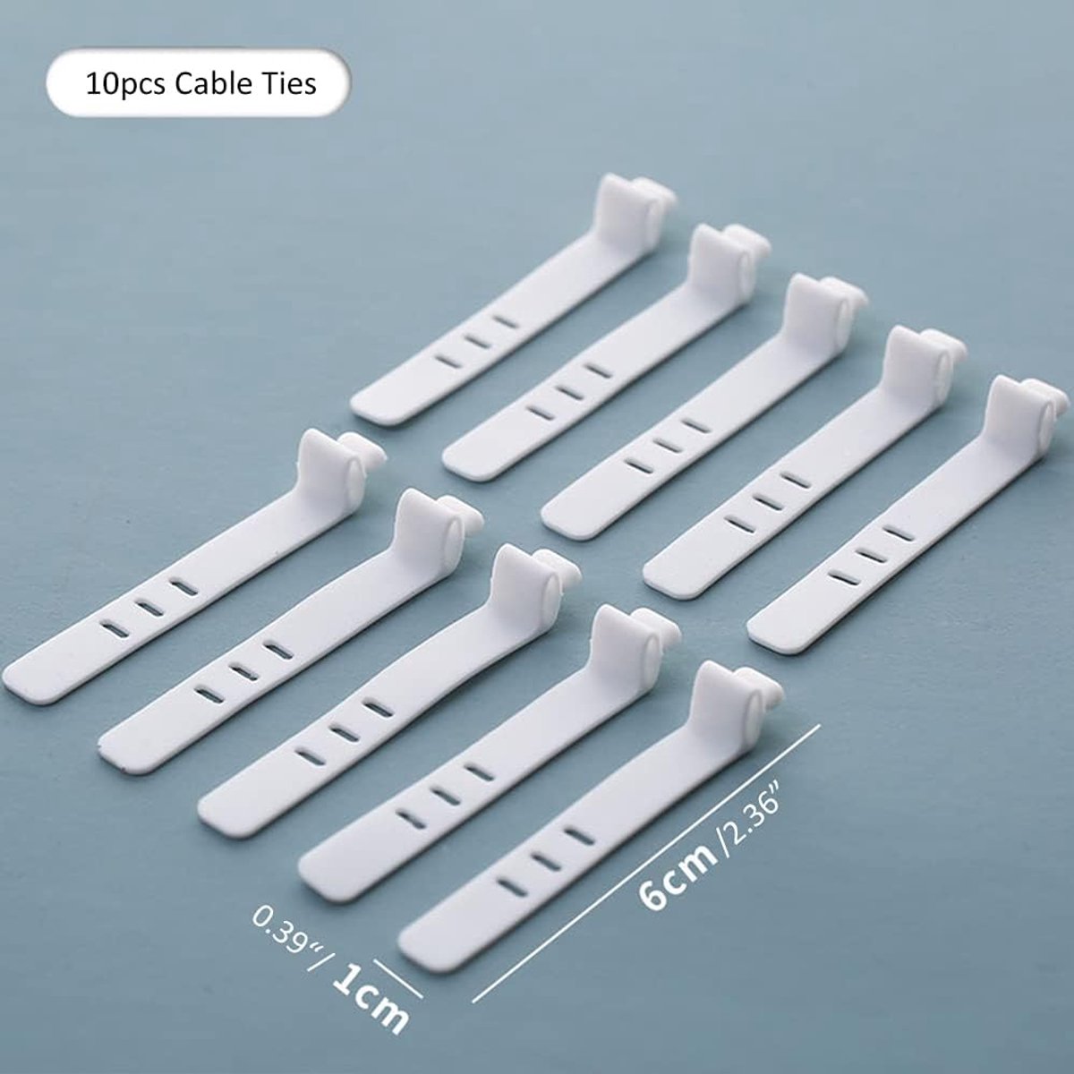 Cable storage box - Cable organizer with 10 cable ties - Cable storage box - Clear plastic storage box for office, workbench, living room, bedroom (large size — image 5