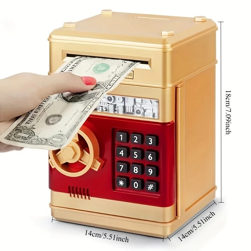 Children's Password Piggy Bank, Stores Coins & Paper Money, Auto Roll-Up, Sound & Light Interaction, Fosters Good Savings Habits. Battery Not Included.BLUE โ image 6