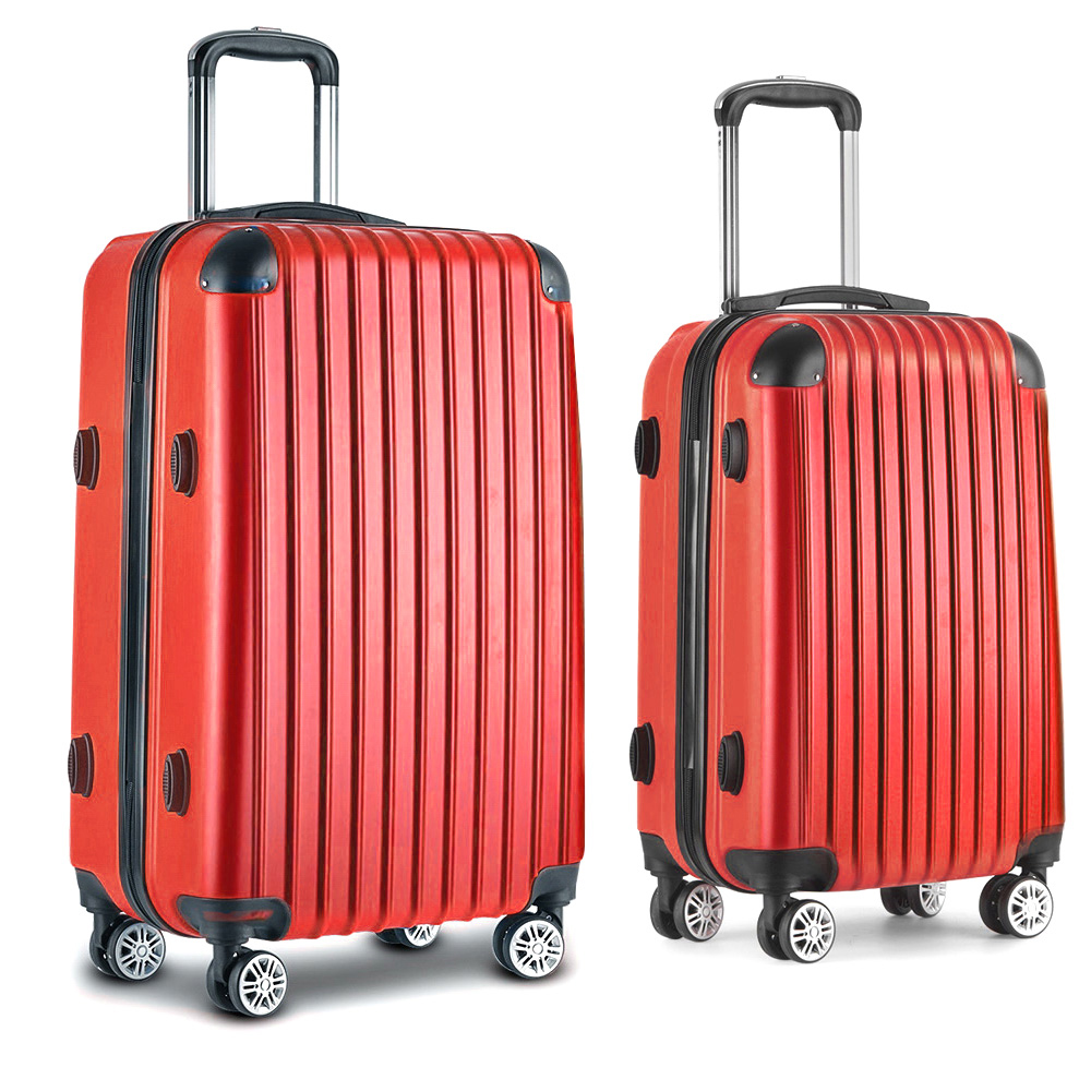 Wanderlite 20-28 Inch Luggage 2Set with TSA Lock Spinner Carry On Hard Shell Travel Suitcase Luggage Case Red β image 3