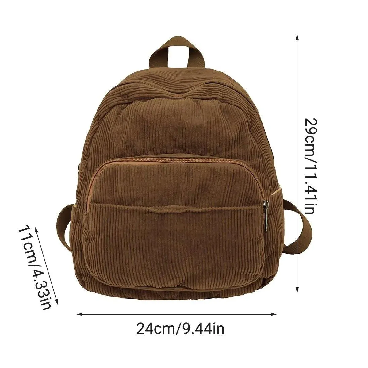 Schoolbag Corduroy Shoulder Bag Simple Mini Backpack for Daily Casual Use — image 3