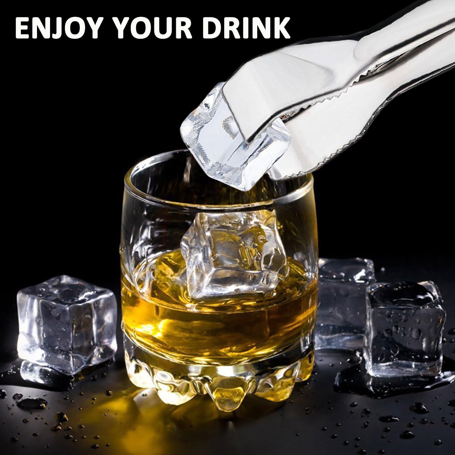 Ice Tongs for Ice Bucket 6-3/4 Inch - Set of 2 - Premium 18/8 Stainless Steel Ice Tongs with Teeth for Ice Sugar Cubes Tea Party Coffee Bar Food Serving — image 5
