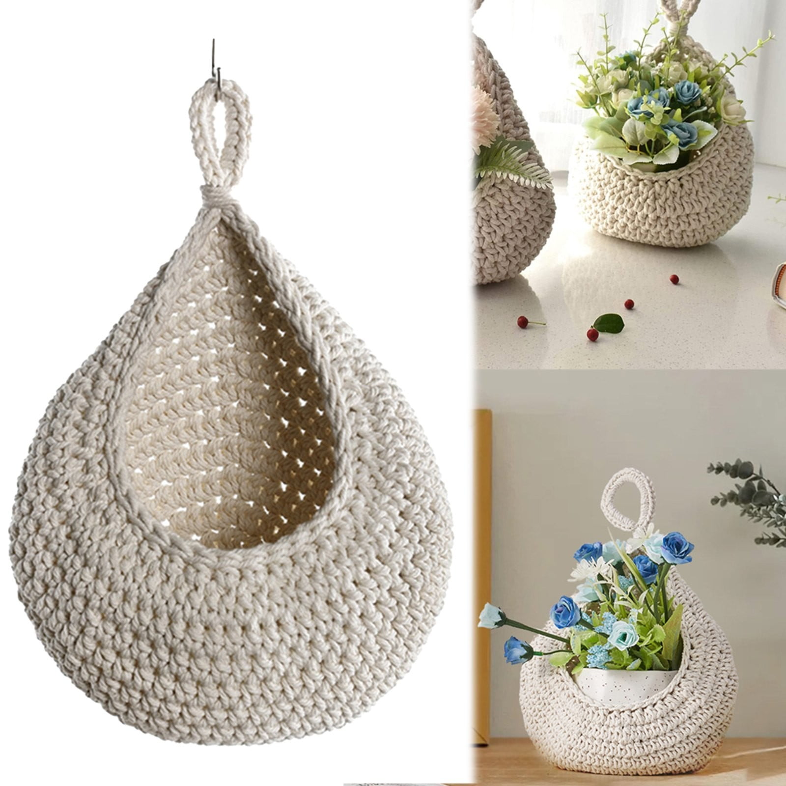 Oval Stackable Plastic Wicker Serving Basket, Imitation Rattan for Bread Fruit Vegetable, Kitchen Restaurant Indoor Outdoor, 35.0 x 30.0 cm, Beige โ image 2