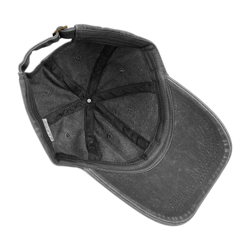 Grey Washed Cotton Baseball Cap with Cat Print - Spring/Summer Casual Adjustable Unisex Couple Sun Hat — image 3