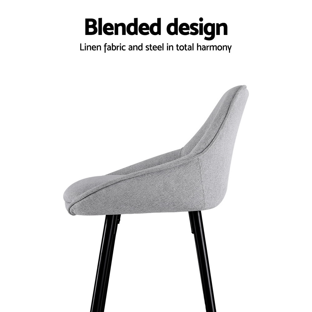 Artiss 2x Bar Stools Upholstered Stool Counter Seat Kitchen Dining Chairs โ image 6