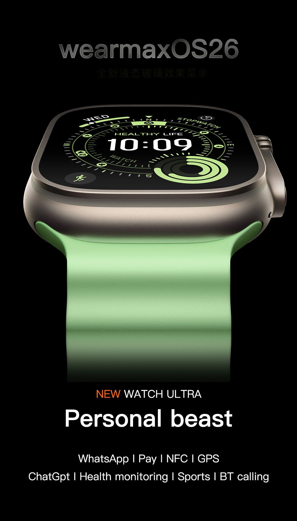 DT Ultra5pro Smart Watch, Full Touch Fitness Watch for Men Women,Black — image 6
