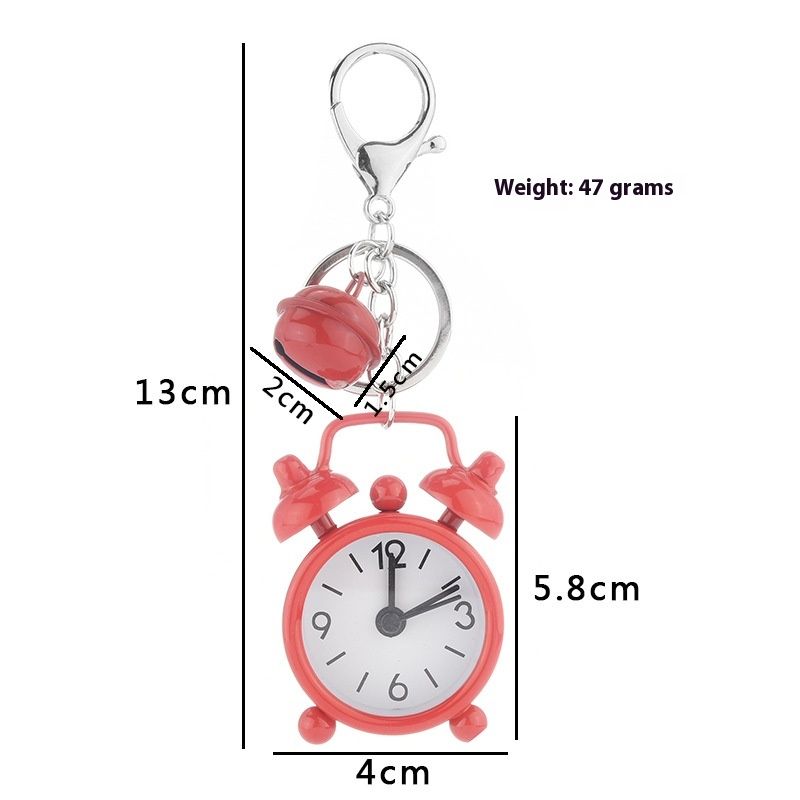 3pcs Mini Cute Small Alarm Clock Pendant Cartoon Keychain Pendant Cute No Tick Alarm Clock Keyting Bag Accessory Bulk Heavy Duty — image 2