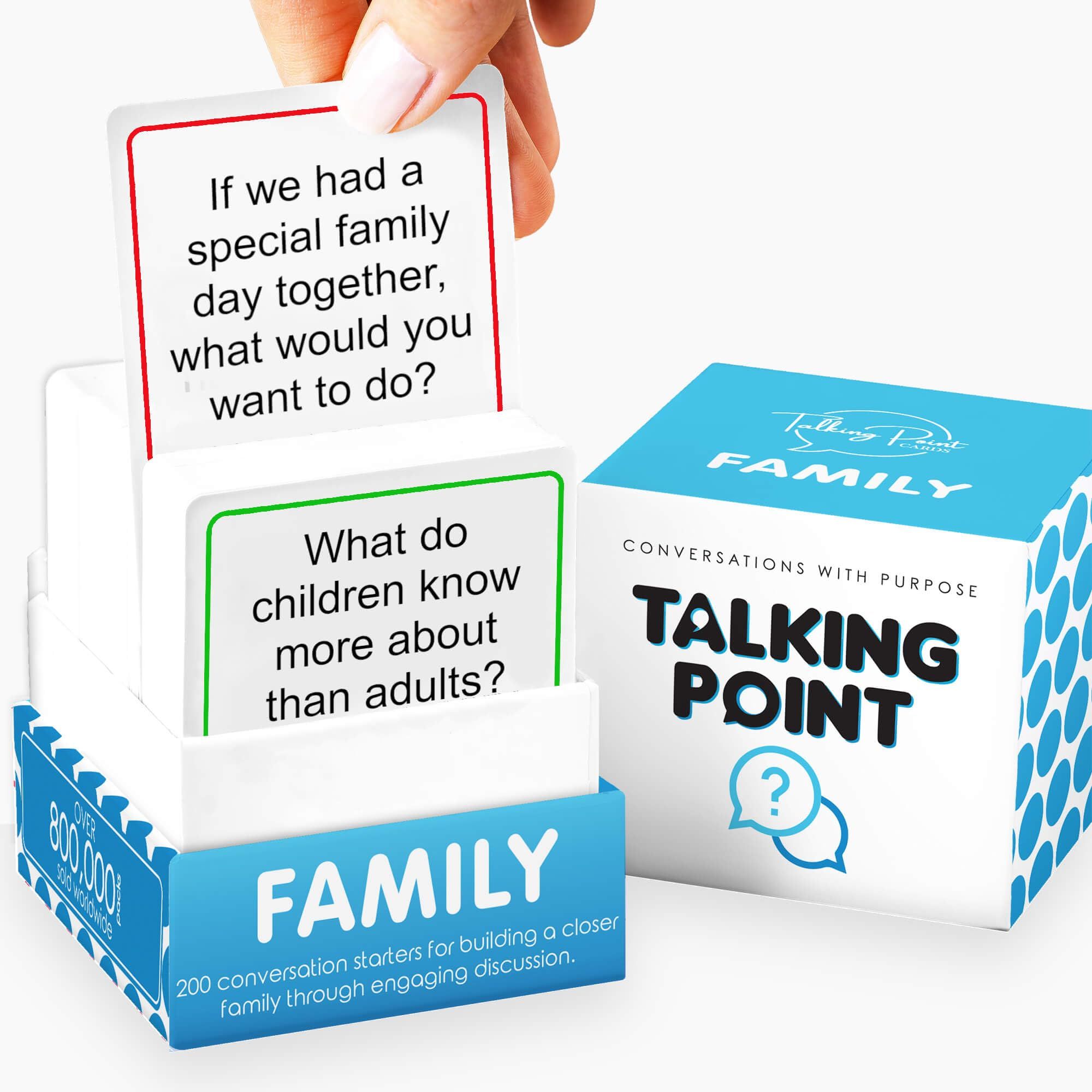 200 Family Conversation Cards - Put Down The Phones Connect with Family - Get to Know Each Other Better with Meaningful Talk