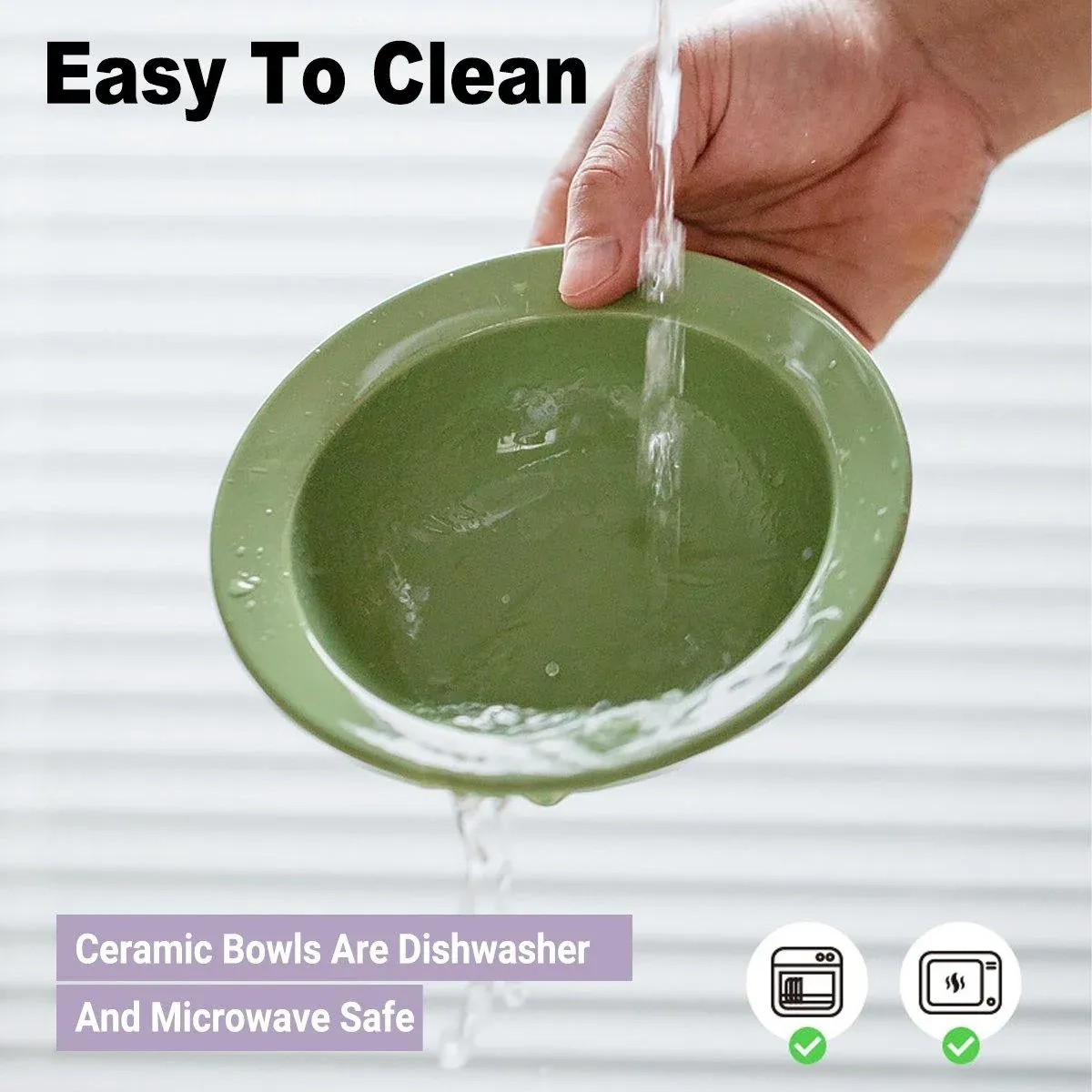 Ceramic Slanted Double Pet Bowl Cat Dog Food Water Bowl Non-Slip Feeding Dish - Green โ image 6