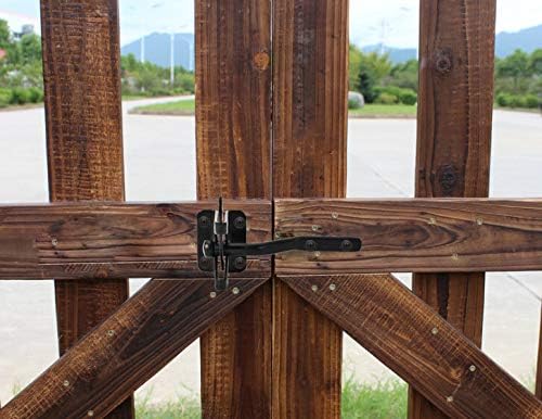 Self-Locking Gate Latch - Post Mount Automatic Gravity Lever Wood Fence Gate Latches with Fasteners/4.7 Inch Black Finish Steel Gate Latch to Secure Pool& Yard — image 5