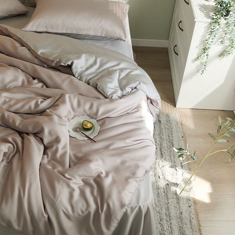 60s Tencel Four Piece Set Lyocell Solid Color 1.5m bed sheet four-piece set (for 200 × 230cm quilt core)