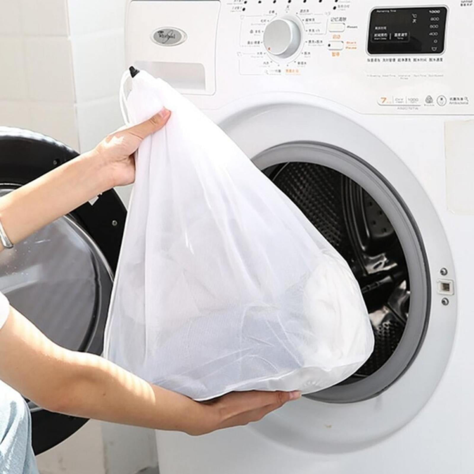 1 Pack Large Laundry Bags, Heavy Duty Diamond Mesh Laundry Bags with Drawstring Closure, Large Laundry Hamper Liner, White, 60 cm โ image 5