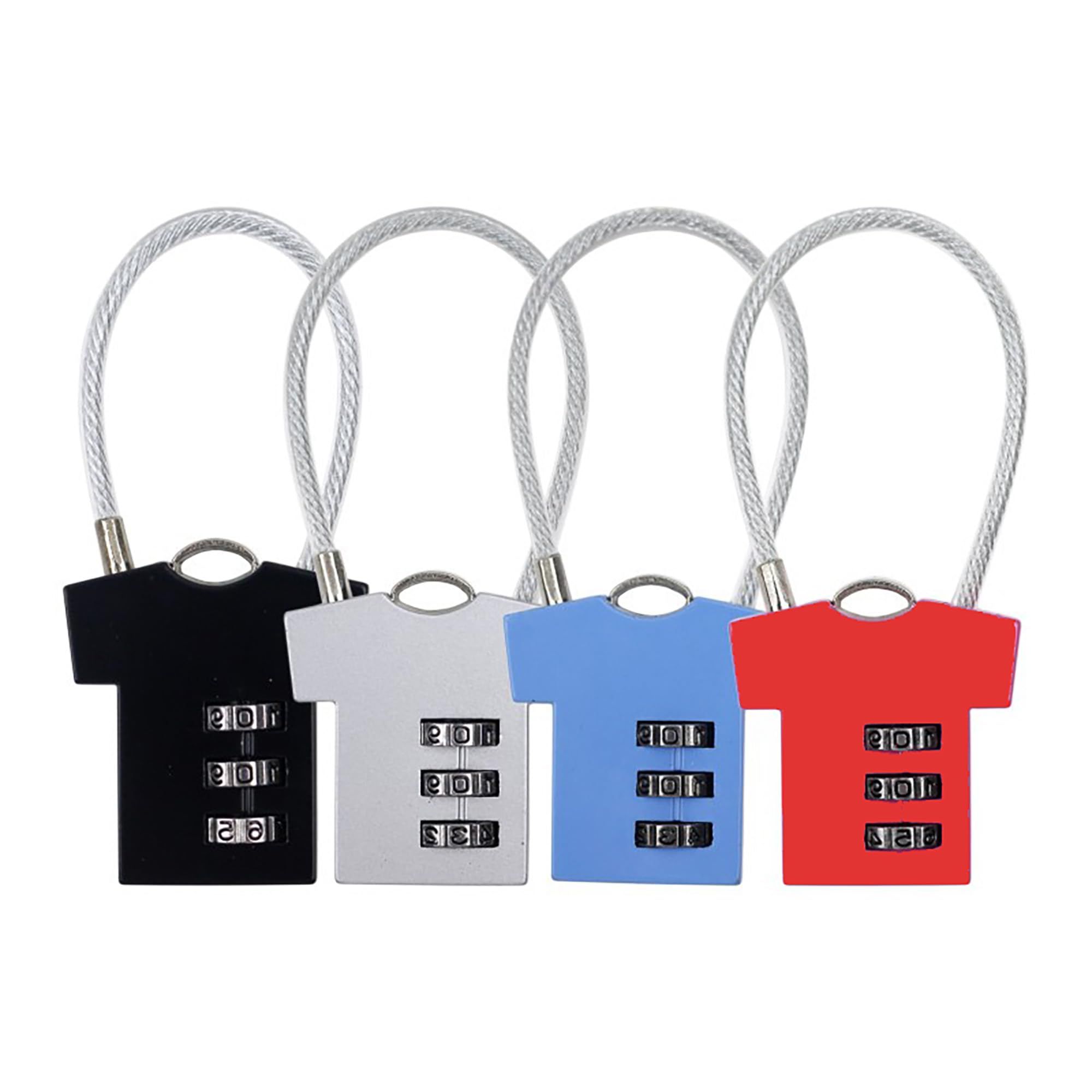 3 Digit Combination Locks, 4 Pack Locker Lock with Clothing Shape Design, Multicolor Password Padlock for Gym, School