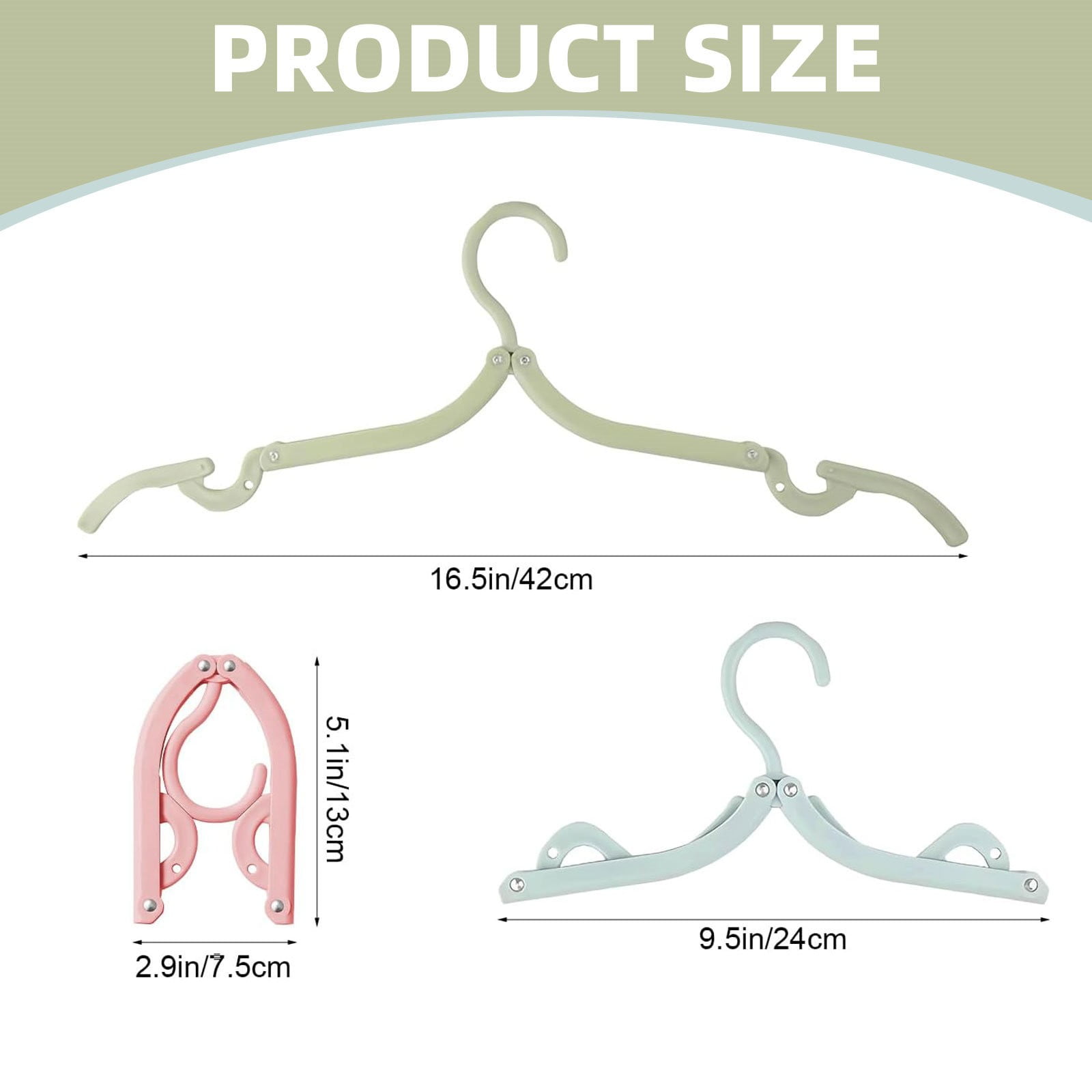 Folding Clothes Hanger Pink 5Pcs Travel Foldable Hangers Update Portable Plastic Hanger Travel Accessories Must Haves Clothes Drying Rack Folding Hanger for — image 3