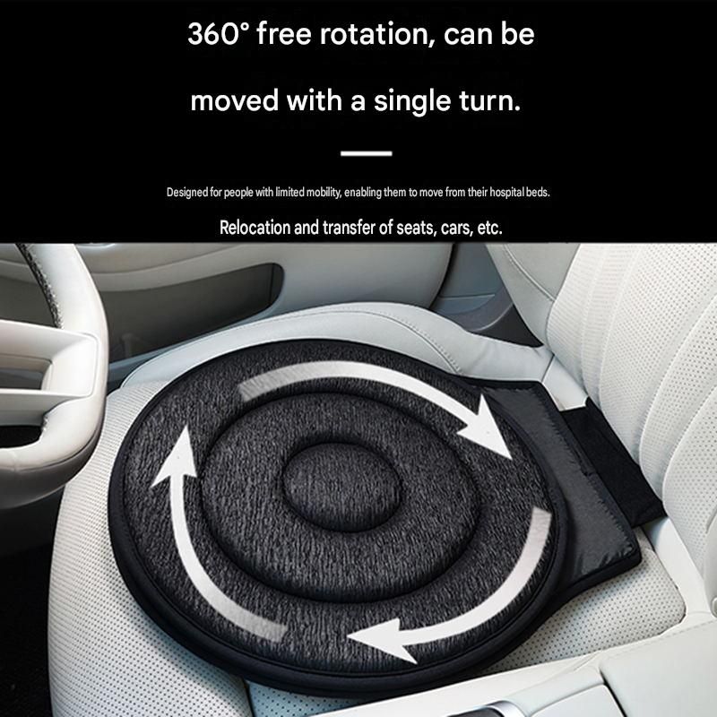 Beige 360° Swivel Car Seat Cushion – Portable Rotating Transfer Aid for Elderly, Pregnant Women & Mobility Support — image 2