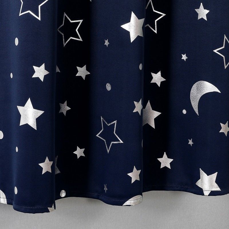 Navy Blue Star Blackout Curtains for Boys Nursery Panel Sets, Space Theme Kids Curtains Room Darkening Noise Cancelling Window — image 2