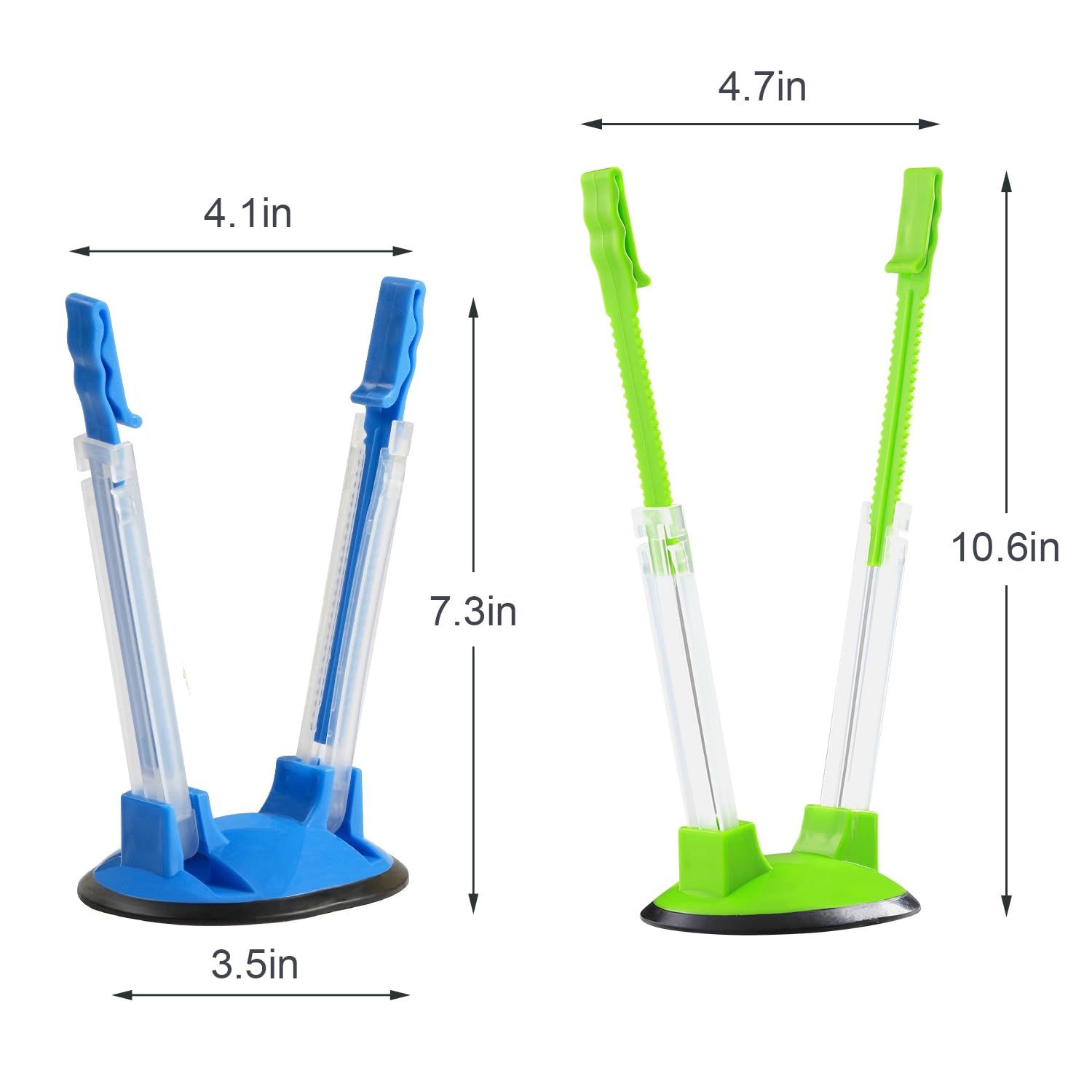 Rack-Pack of 4 Bag Holder for Plastic Bags, Plastic bag bracket, No-hands Food Storage Bag Holders (Green Blue) — image 2