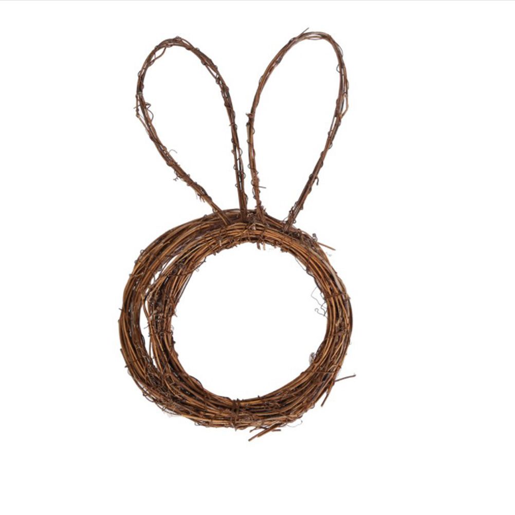 DIY Bunny Shaped Grapevine Wreath Easter Bunny Wreath Foldable Rabbit Rattan Garland for Courtyard and Lawn Decor — image 3
