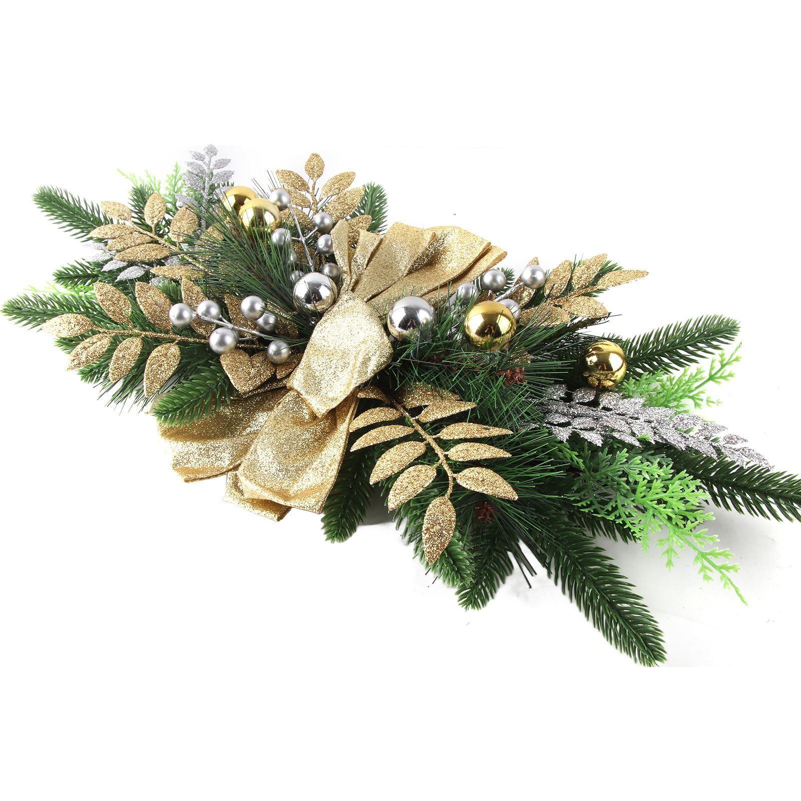Artificial Christmas Swag Beautiful Exquisite Fade Resistant Christmas Teardrop Swag for Front Door Wall Living Room Kitchen Store Garden โ image 3