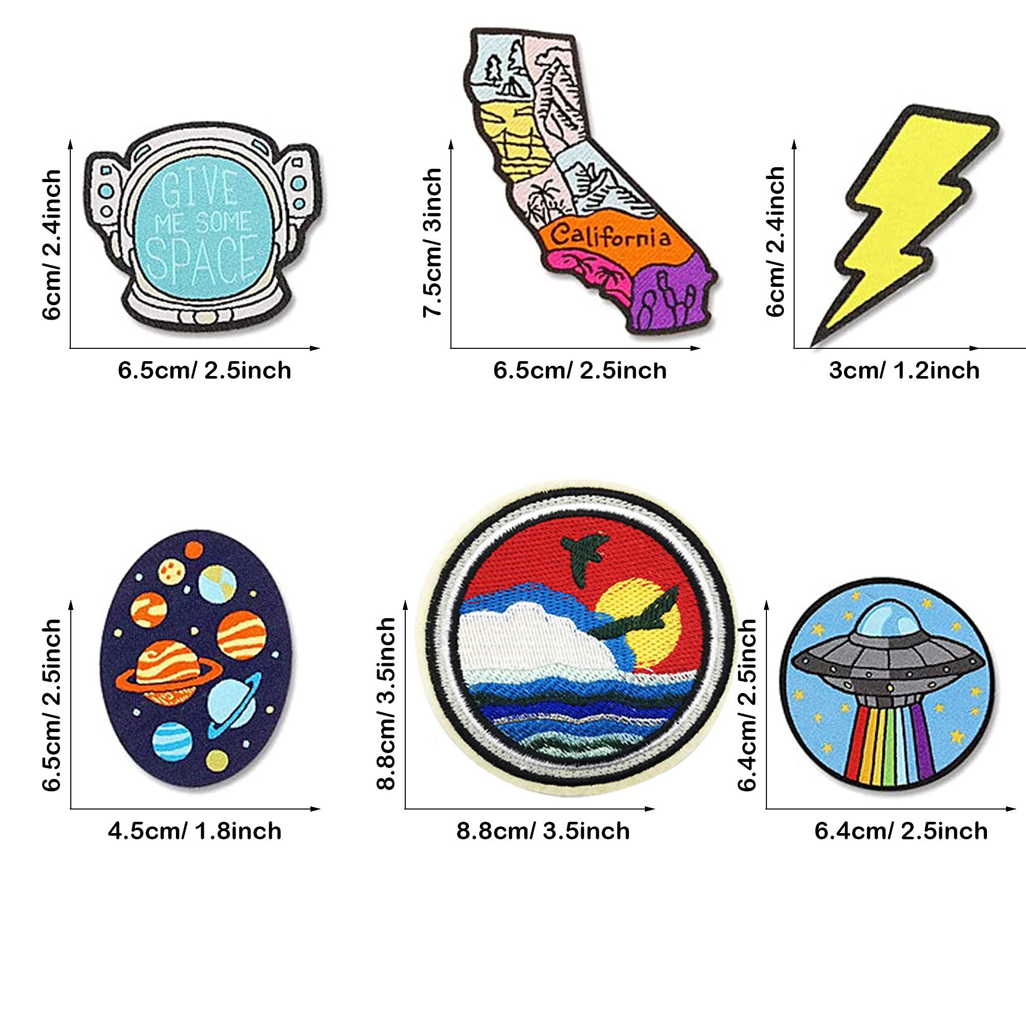 20PCS Applique Stickers Colorful Patches Universe Space Plants Iron on Patches Embroidered for Jackets Backpacks Kid’s Clothes — image 4