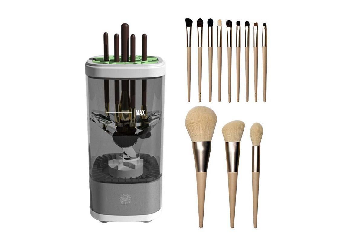 Electric Makeup Brush Cleaner and Dryer Machine Automatic Brush Super Fast Cleaning Tool -Grey — image 3