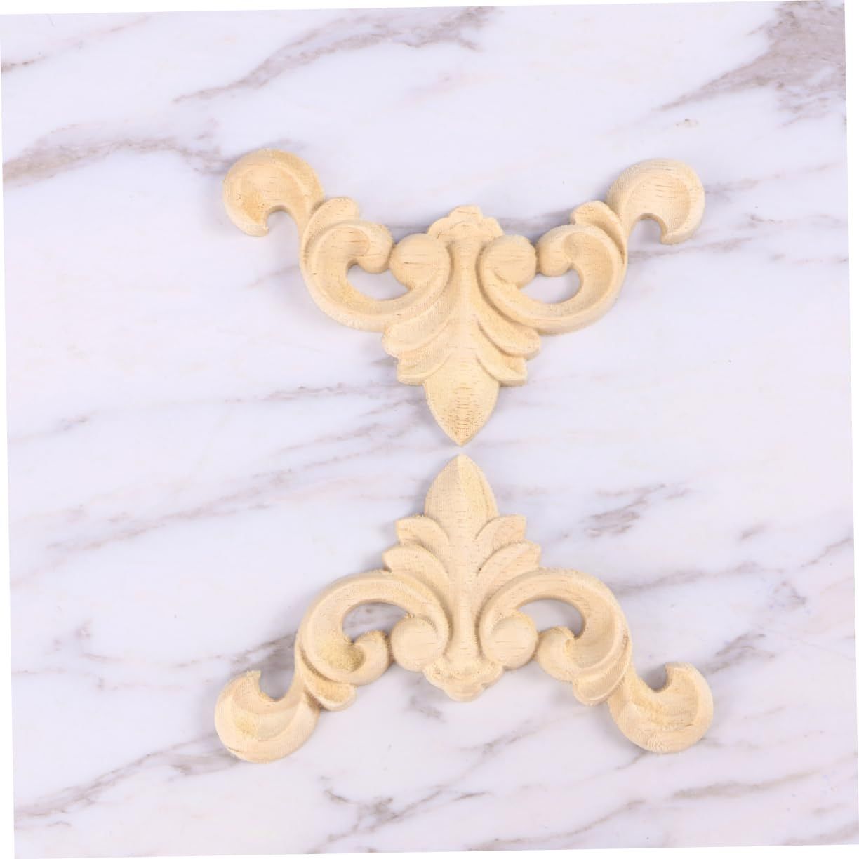 4pcs,Unpainted Wooden Carved Decal Corner Woodcarving Onlay Applique Flower Furniture Cabinet Box Doors Decoration — image 5