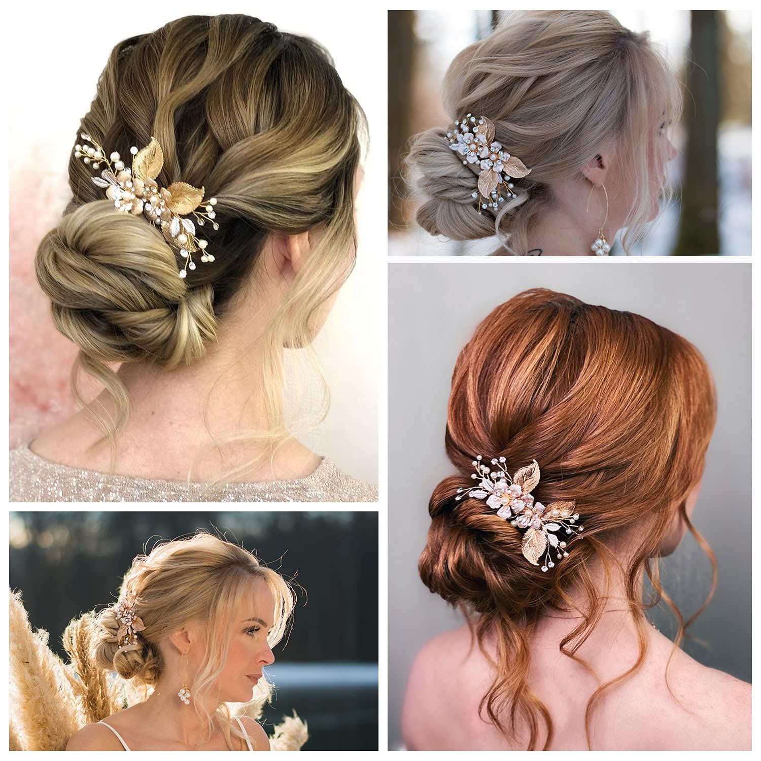 Gold Wedding Hair Comb-Handmade Bridal Hair Clip Wedding Hair Accessories for Women Delicate wedding hair accessory made โ image 2