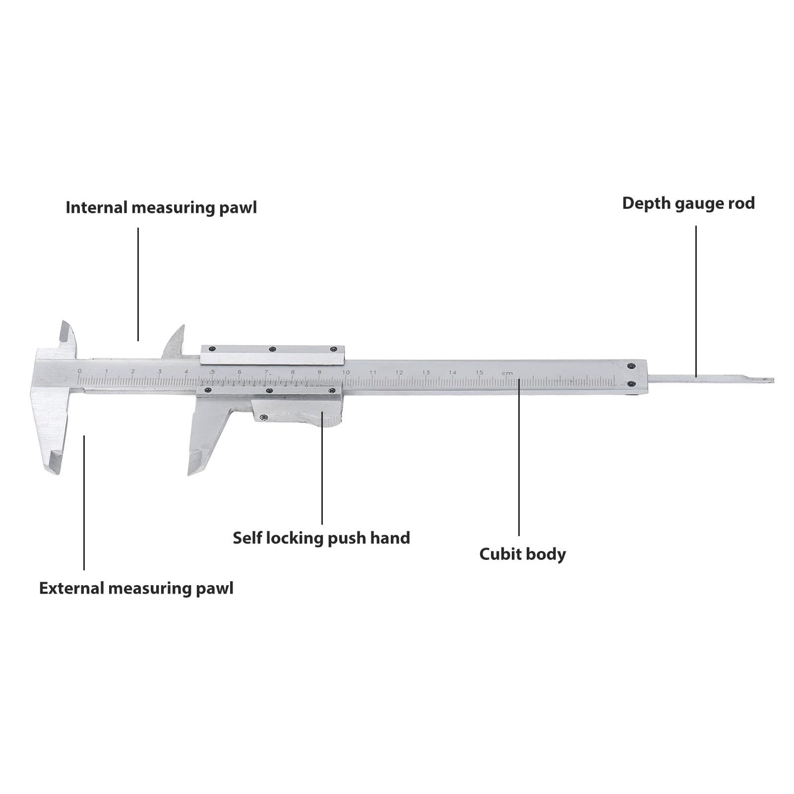 Vernier Caliper Calipers Measuring Tool Micrometer Carbon Steel Inch/Metric Range Dual Reading Scale Professional High Accuracy — image 2