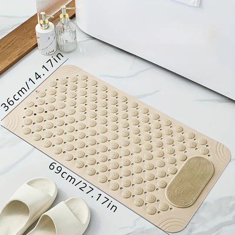 Anti-Slip Massage Shower Mat with Suction Cups Foot Spa Bathroom Mat(PINK) — image 2