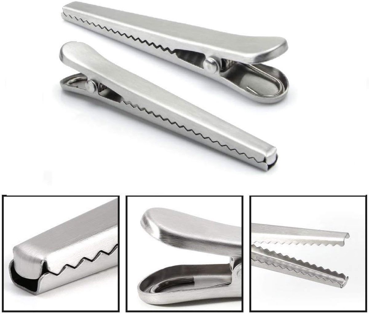 12 Stainless Steel Bag Clips - Airtight Seals for Coffee, Chips & Food - Strong Jaw Grip for Freshness Preservation - Kitchen Organization & Storage — image 2