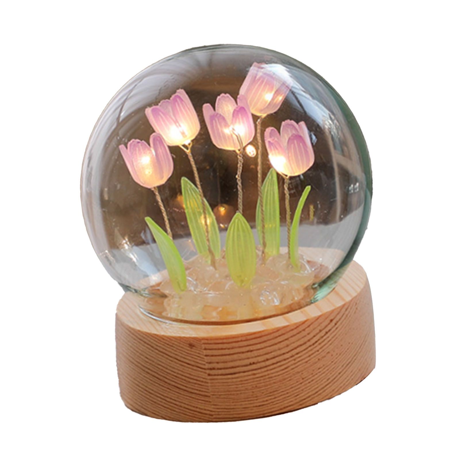 Flower Night Light Tulip Night Lamp Home Decoration Night Light Bedside Light for Office Bedroom Purple โ image 2