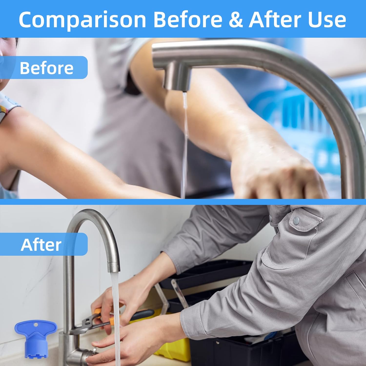 20 Pieces Faucet Aerator Key, Aerator Wrench Faucet Aerator Key with a Ring for Easy Storage Removal Wrench Tool for M16.5 M18.5 M21.5 M22.5 M24 Aerators, 5 — image 6