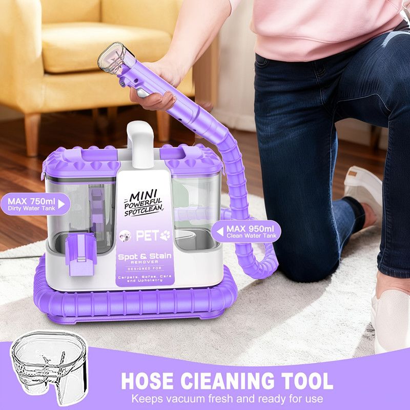 32Kpa Portable Carpet & Upholestery Cleaner Machine for Pets, Spot, Stain, Couch Cleaner Machine with Powerful Suction and Self Cleaning, Car/Auto Detailer β image 4