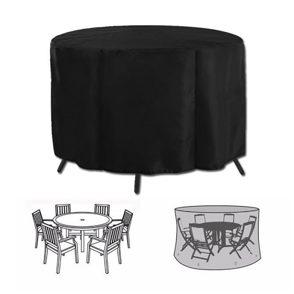 Heavy Duty Oxford Outdoor Furniture Protector Set - Waterproof & Dustproof Round Dining Table(185x110cm) and Lounge Chair Cover(64x64x70x120cm) Bundle β image 2