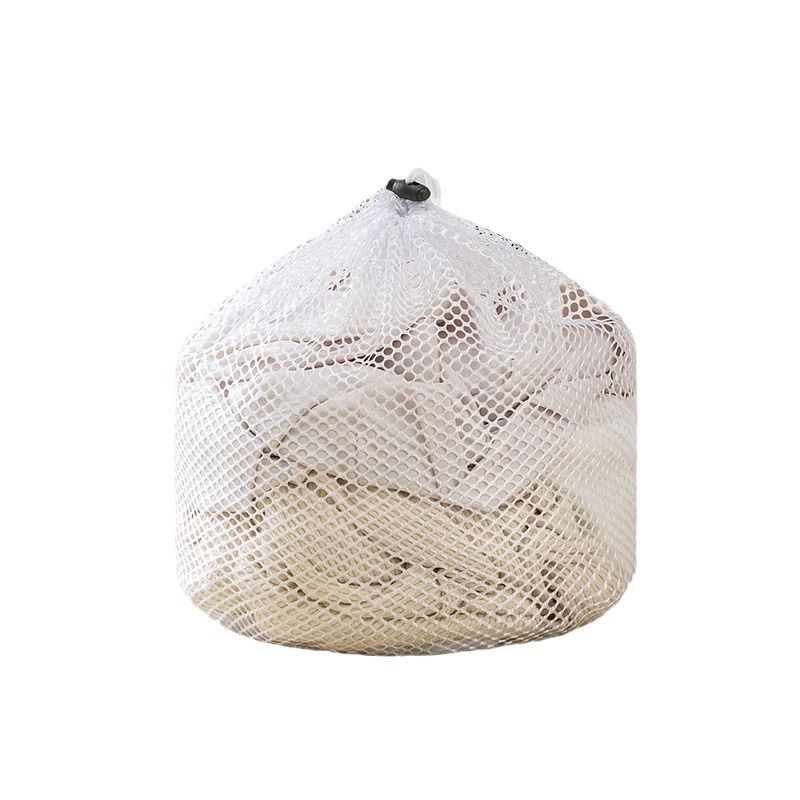 2pcs Mesh Laundry Bags for Socks, Machine Washable Drawstring Design Travel Mesh Laundry Wash Bags White Drawstring Garment Bags