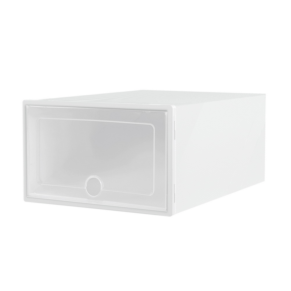 Artiss Shoe Box Rack DIY Set of 24 Stackable White Abel — image 3