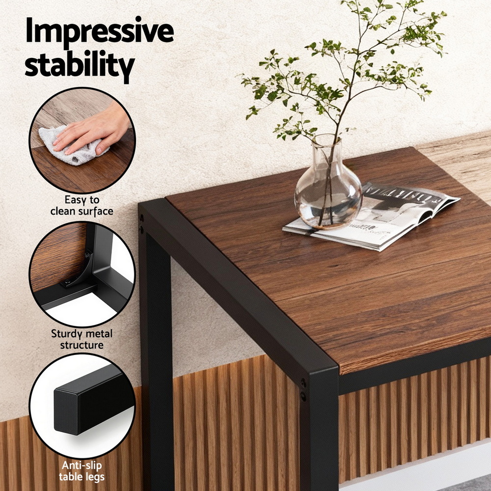 Artiss Dining Table and Chairs Set of 4 Bench Kitchen Furniture Rustic Brown — image 6