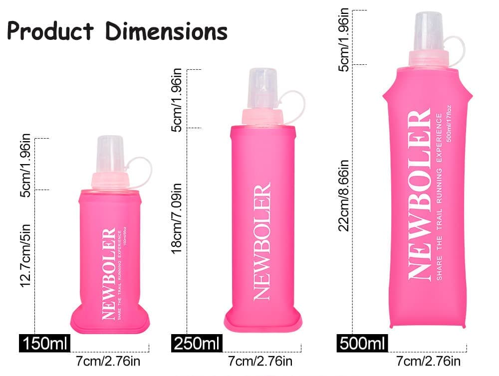 Foldable Water Bottle 250ml, Soft BPA-Free for Marathons Camping Hiking, Green โ image 4